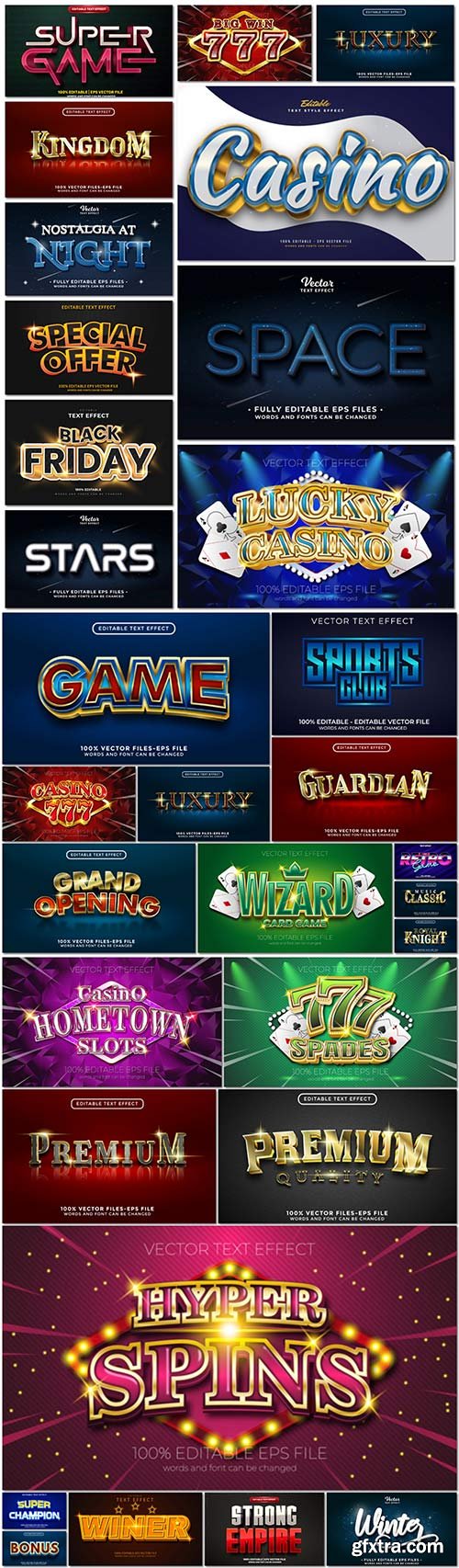 Bundle text style effect vector vol 42