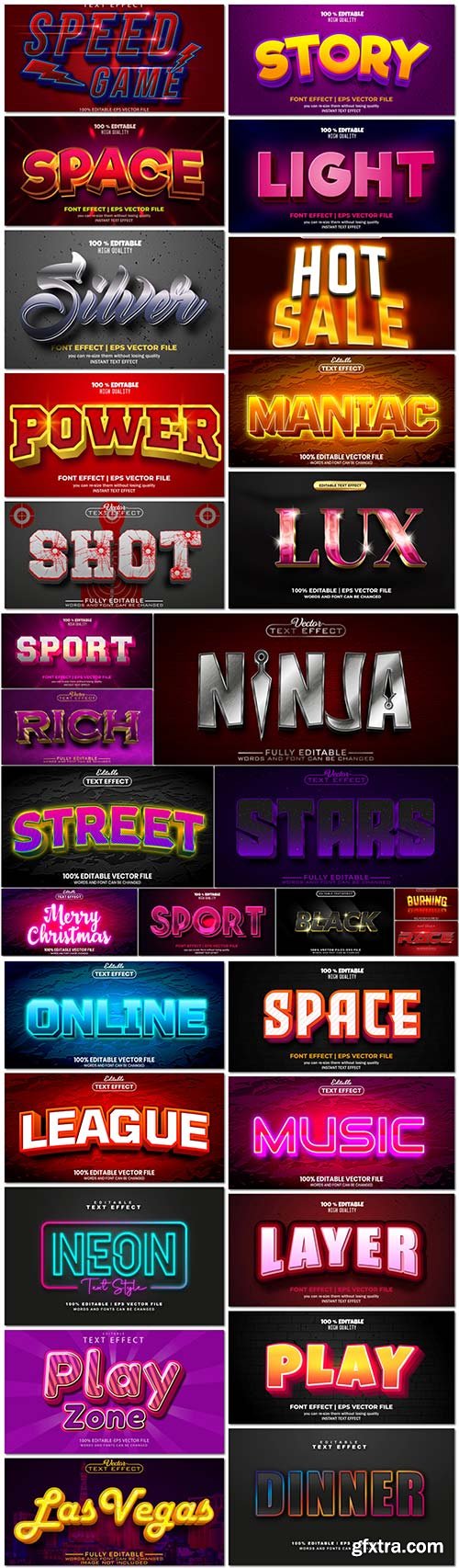 Bundle text style effect vector vol 47