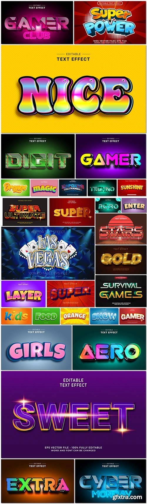 Bundle text style effect vector vol 41