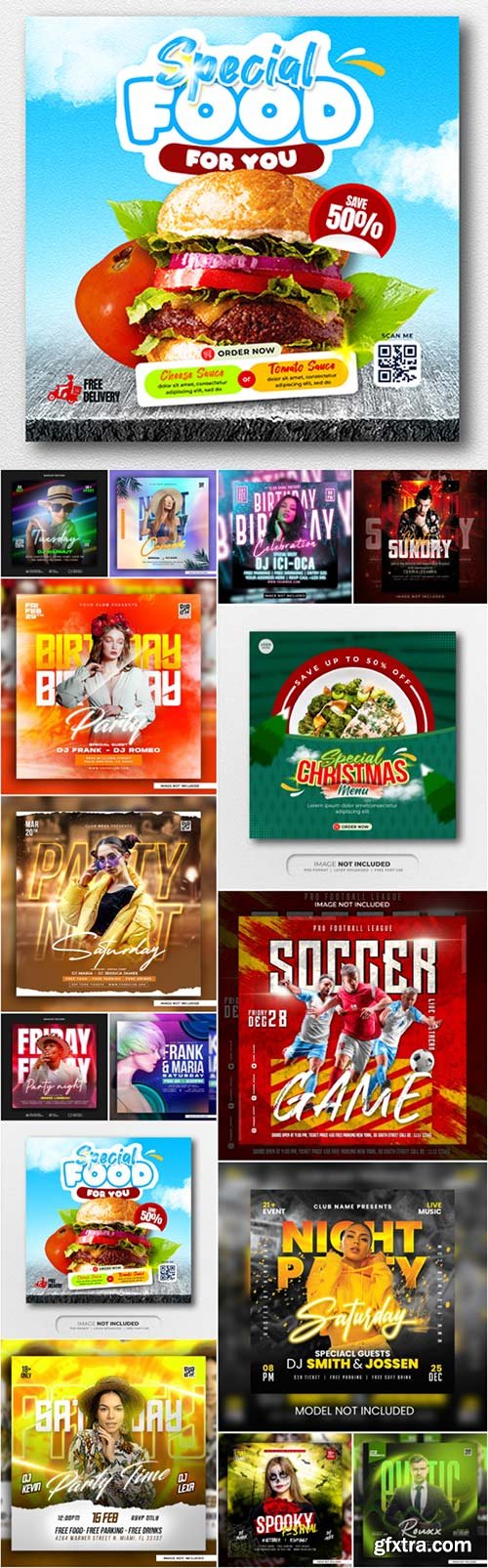 Flyer social media post, template banner psd set vol 4