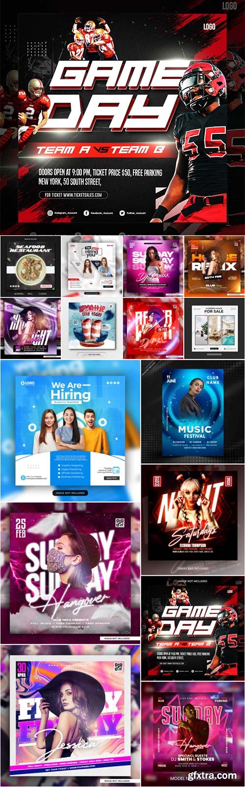 Flyer social media post, template banner psd set vol 5