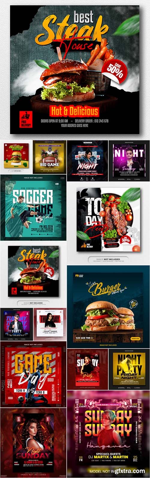 Flyer social media post, template banner psd set vol 2