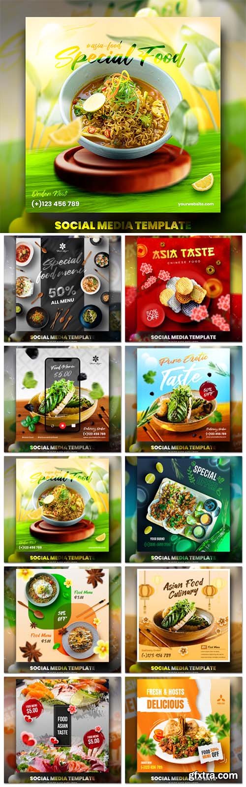 Food social media promotion psd flyer template vol 2 Food social media promotion psd flyer template vol 2