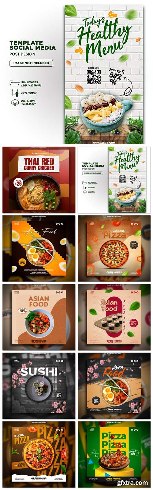 Food social media promotion psd flyer template vol 6 Food social media promotion psd flyer template vol 6