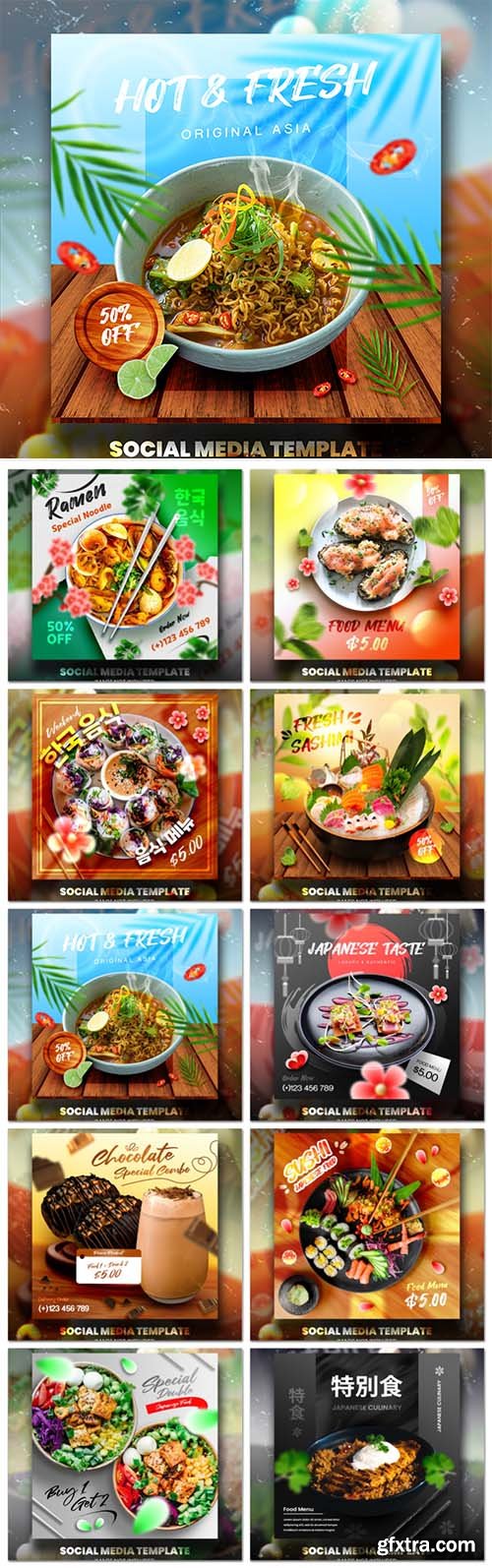 Food social media promotion psd flyer template vol 1 Food social media promotion psd flyer template vol 1