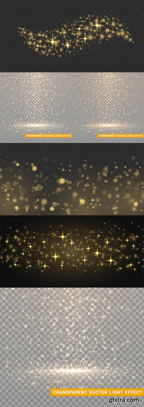 Vector glowing glitter light effects isolated realistic Vector glowing glitter light effects isolated realistic