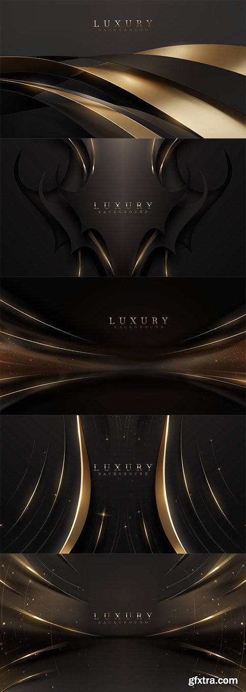 Golden sparkle luxury on black vector background