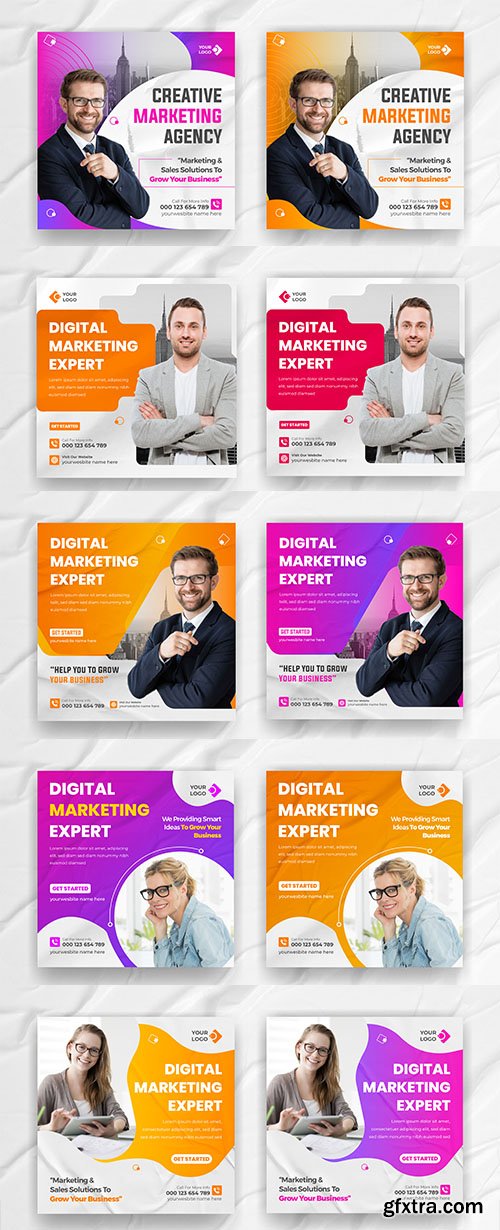 PSD digital marketing social media post or corporate instagram post design template