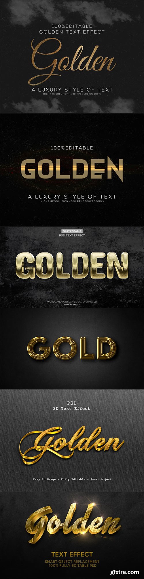 Golden 3d text style effect template psd Golden 3d text style effect template psd