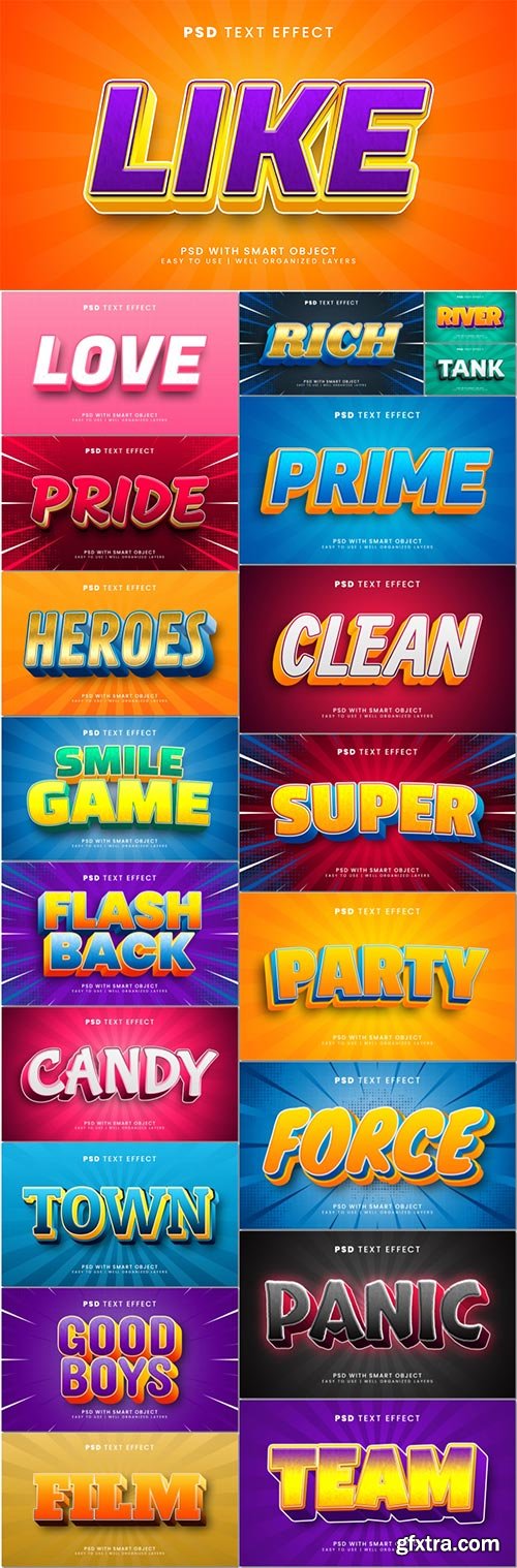 Bundle 3d text style effect in psd vol 15 Bundle 3d text style effect in psd vol 15