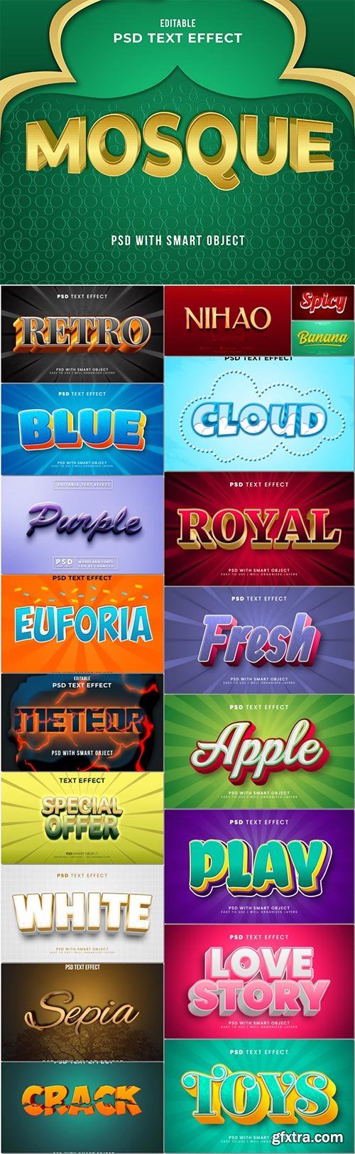 Bundle 3d text style effect in psd vol 16 Bundle 3d text style effect in psd vol 16