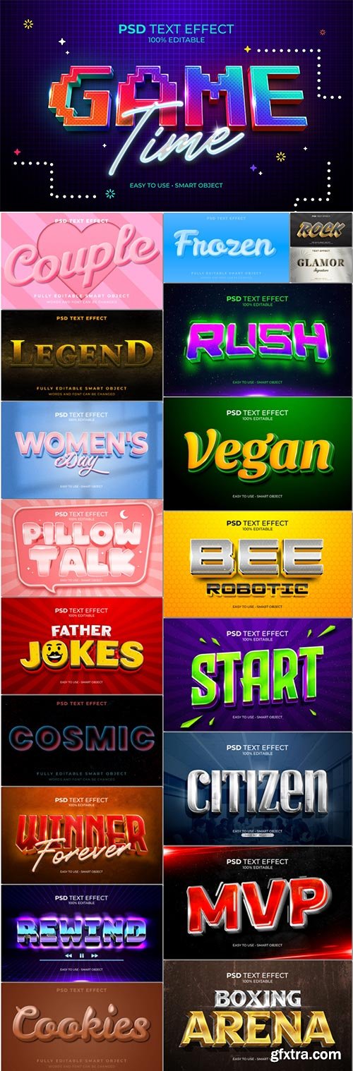 Bundle 3d text style effect in psd vol 14 Bundle 3d text style effect in psd vol 14