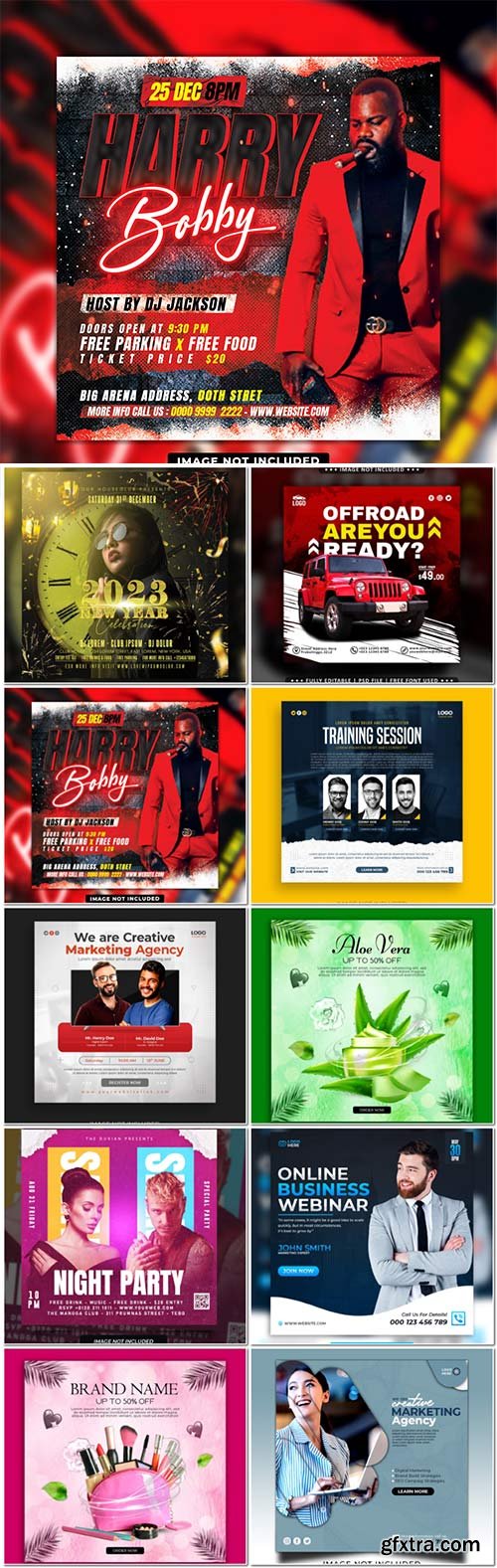 Flyer social media post, template banner psd set vol 27