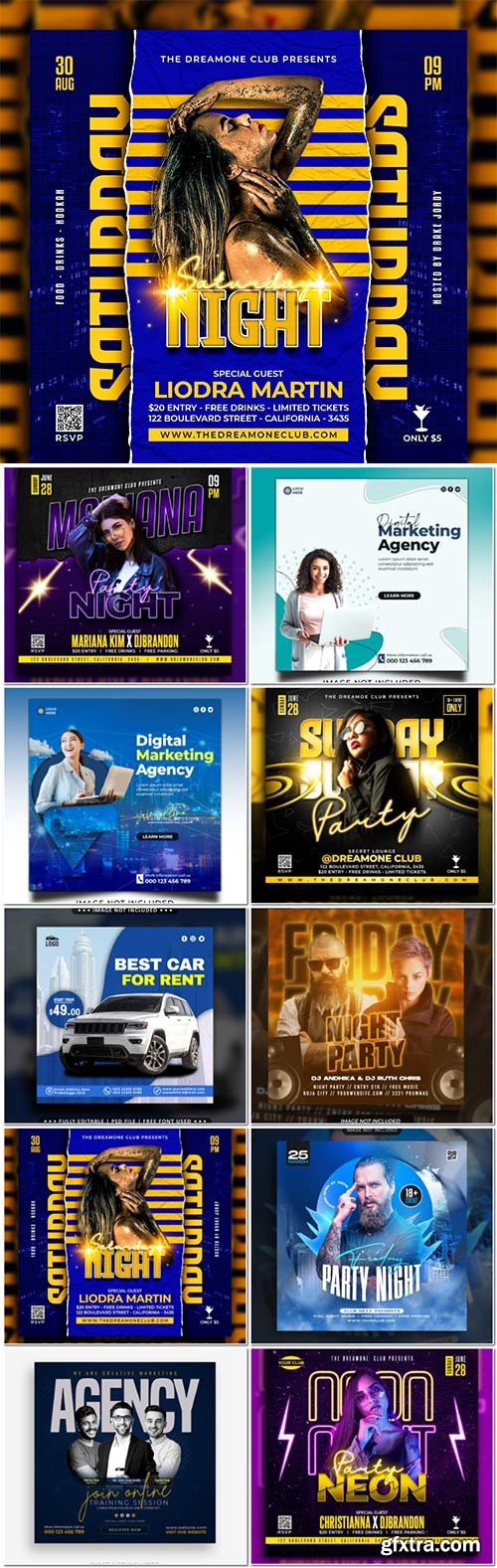 Flyer social media post, template banner psd set vol 23