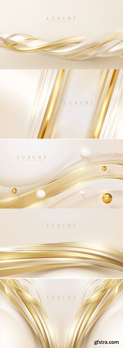 Luxury vector background with golden curve line element