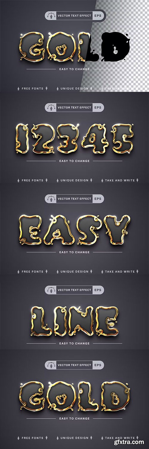 Splatter Gold - Editable Text Effect, Font Style