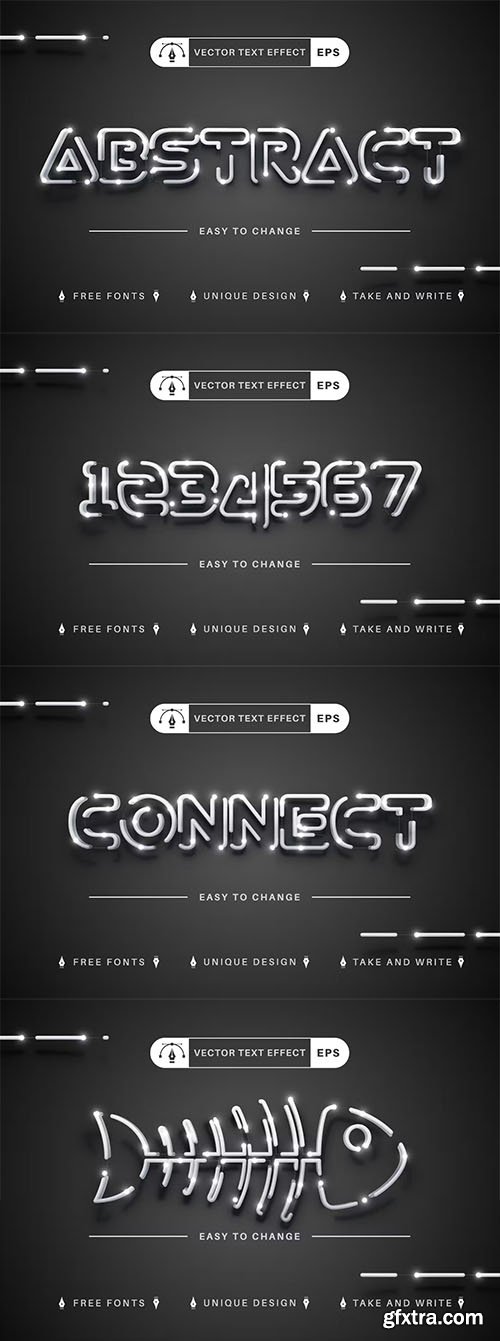 Light Connect - editable text effect, font style