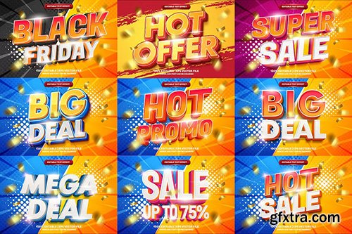 Super Sale Promo 3D Text Effect Super Sale Promo 3D Text Effect