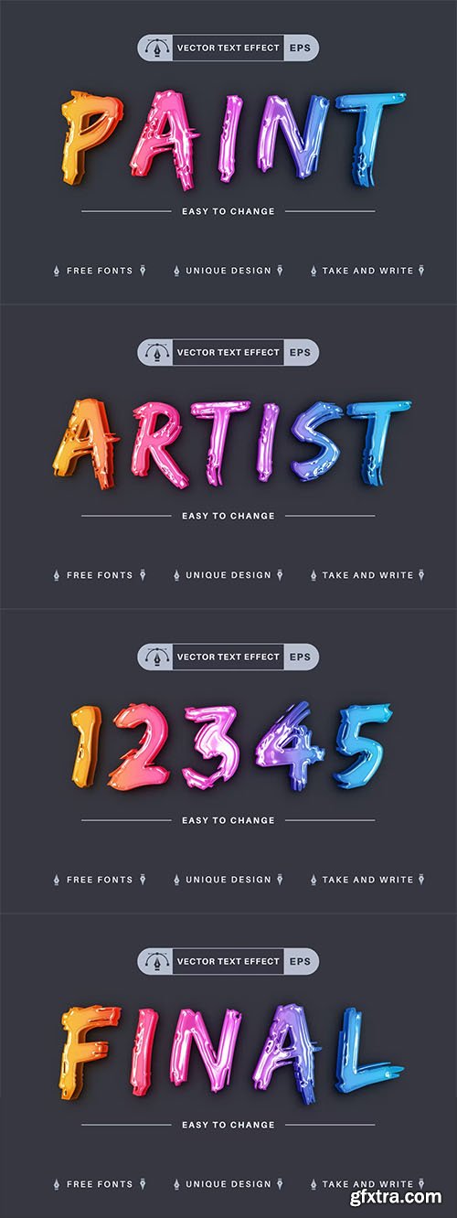 Paint Artist - editable text effect, font style Paint Artist - editable text effect, font style
