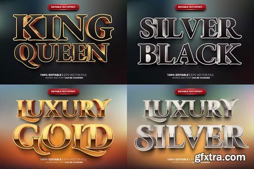 Luxury silver gold text effect 3D Luxury silver gold text effect 3D