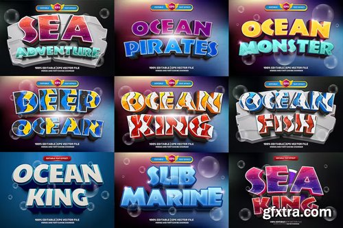 Ocean Cartoon 3D Text Effect Volume 1 Ocean Cartoon 3D Text Effect Volume 1