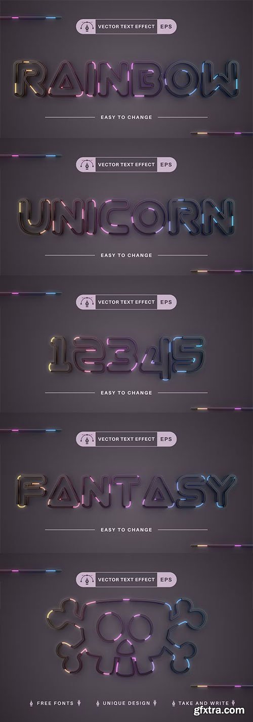 Garland with unicorns - editable text effect, font style Garland with unicorns - editable text effect, font style