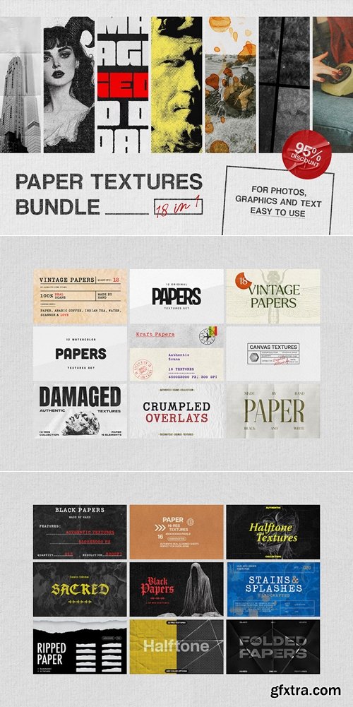 CreativeMarket - 18-in-1 Paper Textures Bundle 292042202