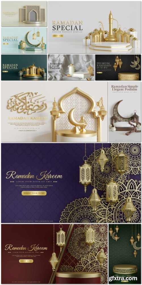 PSD Ramadan Podium Set PSD Ramadan Podium Set