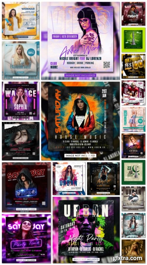 Flyer social media post psd template set Flyer social media post psd template set