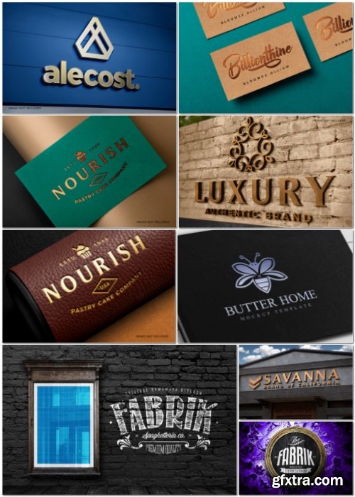 Logo mockup set psd Logo mockup set psd