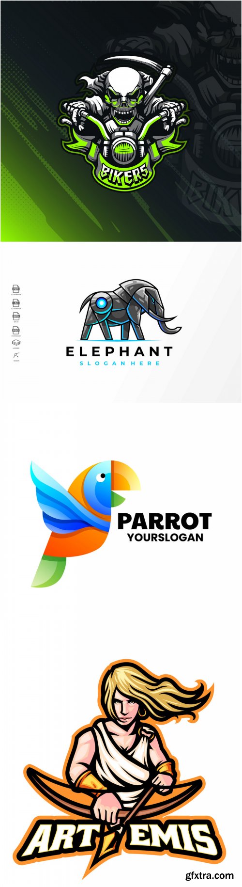 Vector Logo Illustrations in Different Styles Set 20