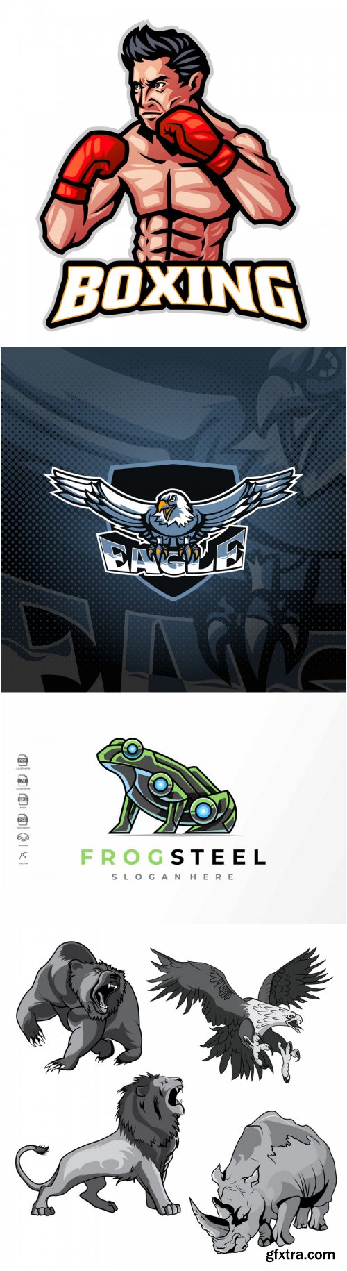 Vector Logo Illustrations in Different Styles Set 20