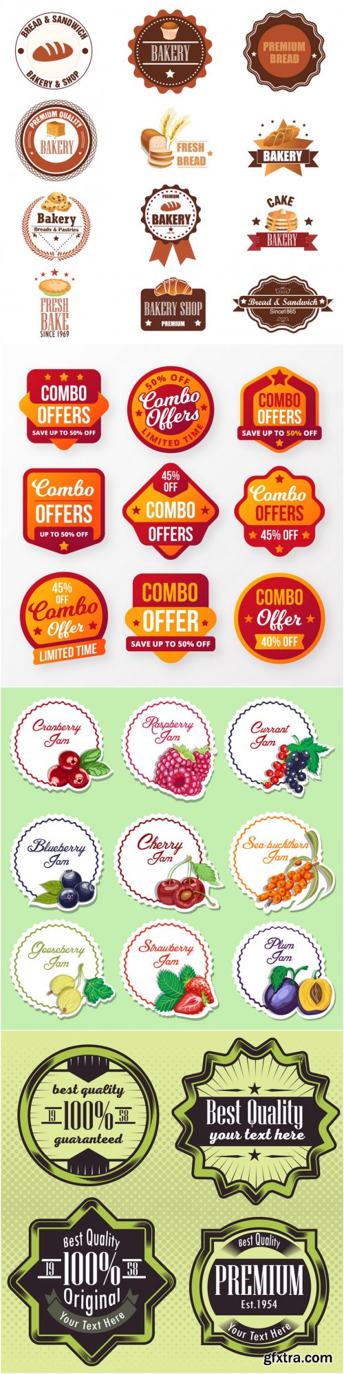 Food and Drink Labels Vector Set 20