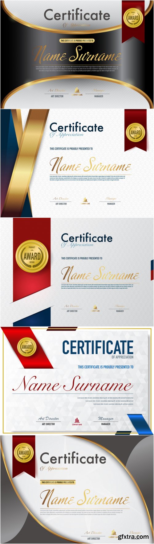 Certificates and Diplomas, Vector Set 21