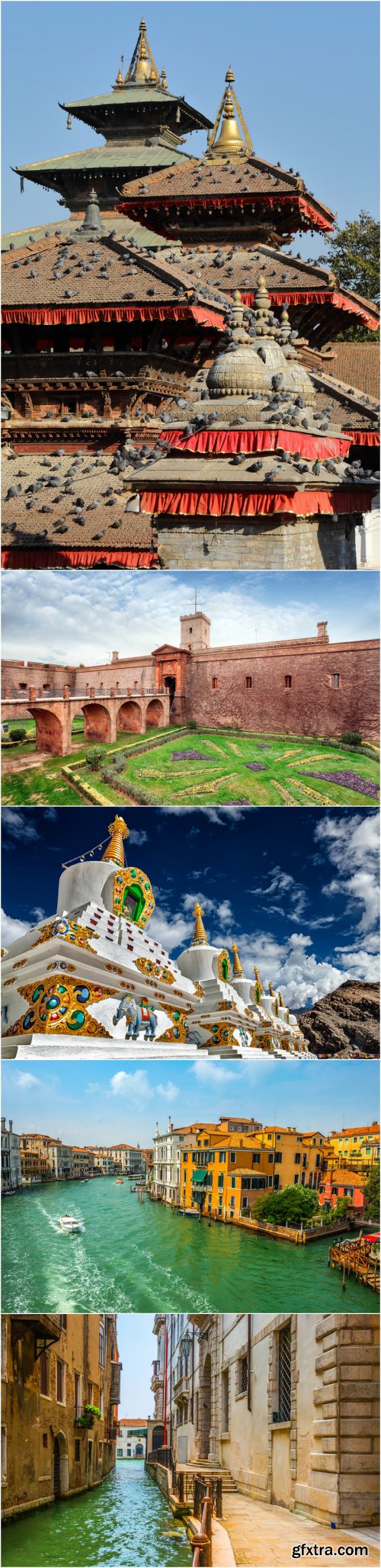 Cities and countries, architecture - stock photos set 25