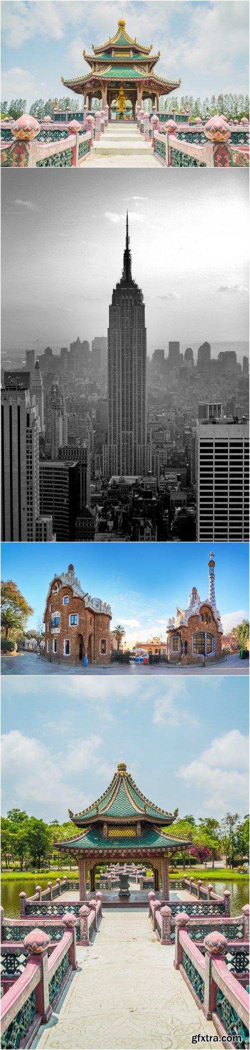 Cities and countries, architecture - stock photos set 25