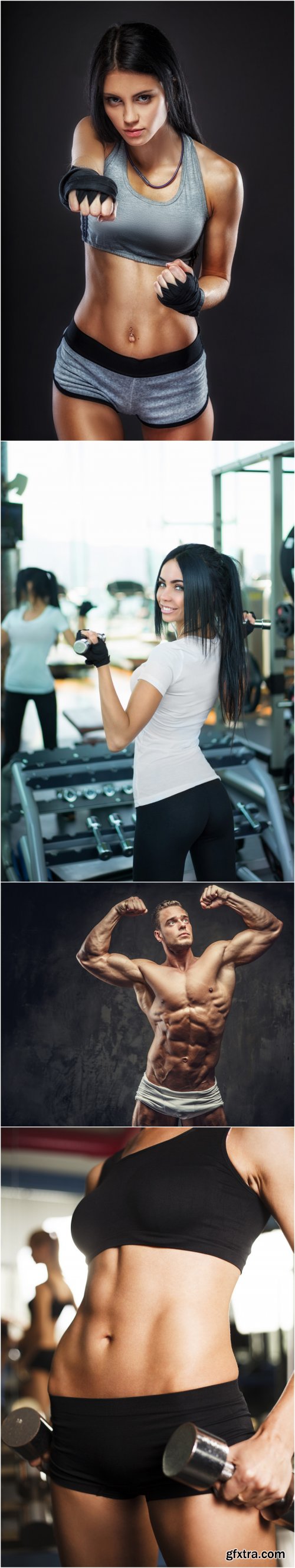 Sports Themes Men and Women in the Gym - Stock Photo Set 26