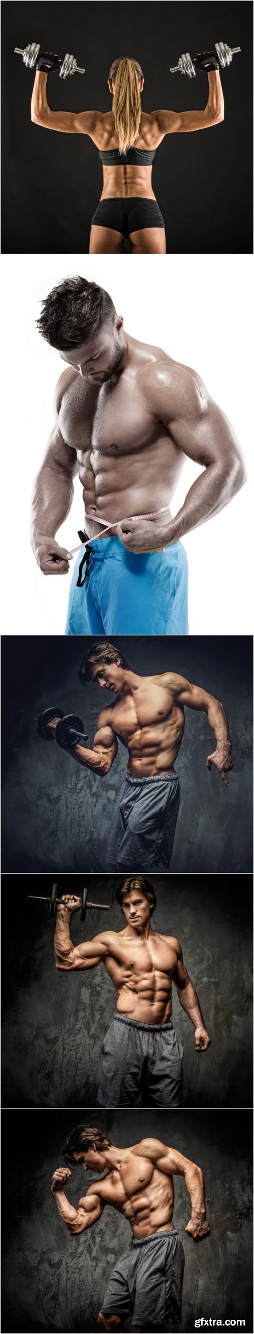Sports Themes Men and Women in the Gym - Stock Photo Set 26