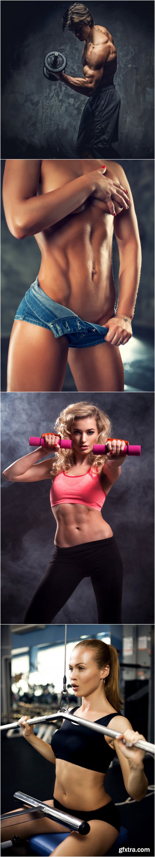 Sports Themes Men and Women in the Gym - Stock Photo Set 26