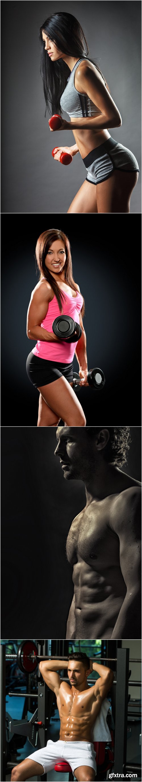Sports Themes Men and Women in the Gym - Stock Photo Set 26