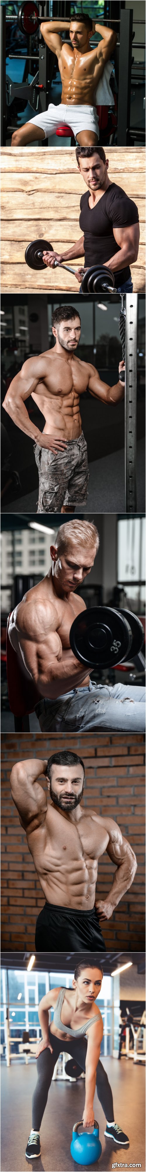 Sports Themes Men and Women in the Gym - Stock Photo Set 26