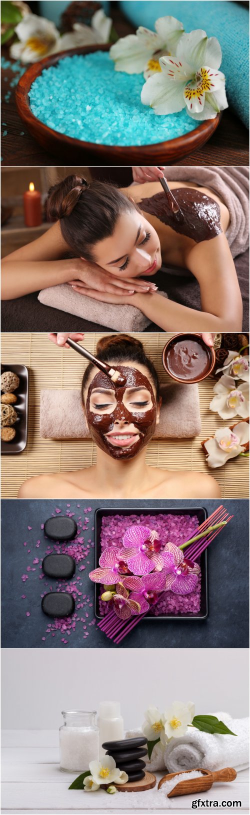 Spa themes setting and health care items - stock photo set 24
