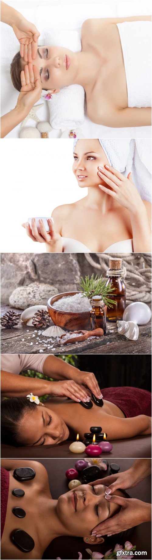 Spa themes setting and health care items - stock photo set 24