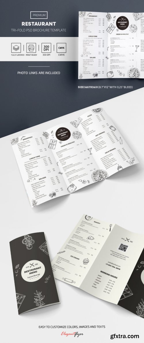 Restaurant tri-fold menu vol 2