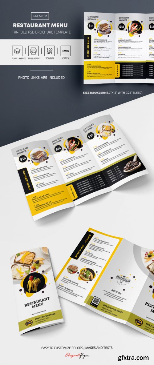 Restaurant Tri-Fold Menu