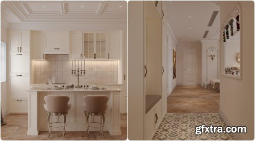 Classic Style Living Room 3ds Max Scene