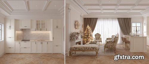 Classic Style Living Room 3ds Max Scene