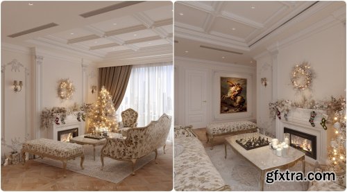 Classic Style Living Room 3ds Max Scene