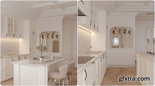 Classic Style Living Room 3ds Max Scene