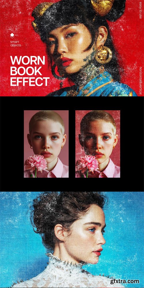Worn Book Photo Effect for Photoshop Worn Book Photo Effect for Photoshop